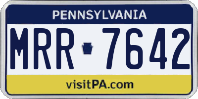 PA license plate MRR7642
