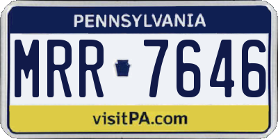 PA license plate MRR7646