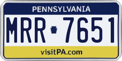 PA license plate MRR7651