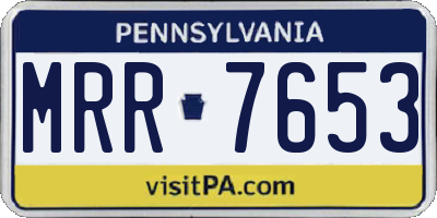 PA license plate MRR7653