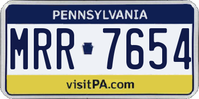 PA license plate MRR7654