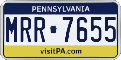 PA license plate MRR7655
