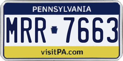 PA license plate MRR7663