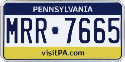 PA license plate MRR7665