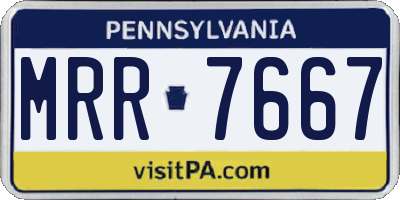 PA license plate MRR7667