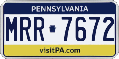PA license plate MRR7672