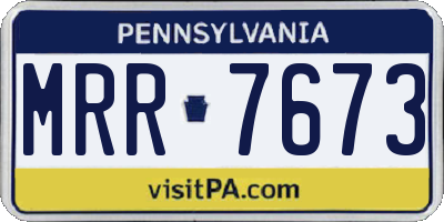 PA license plate MRR7673