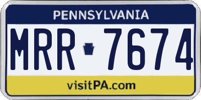 PA license plate MRR7674