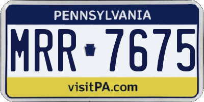 PA license plate MRR7675