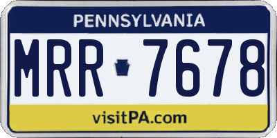 PA license plate MRR7678
