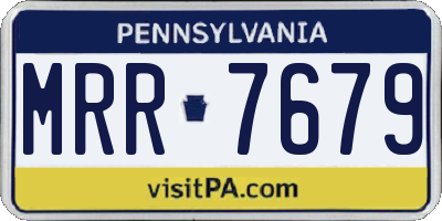PA license plate MRR7679