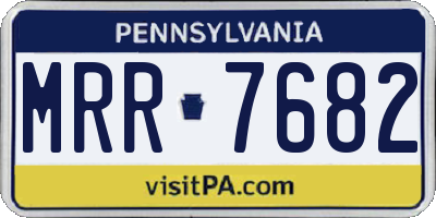 PA license plate MRR7682