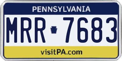 PA license plate MRR7683