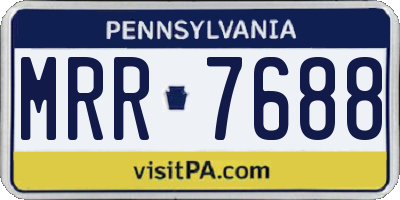 PA license plate MRR7688