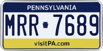 PA license plate MRR7689