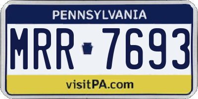 PA license plate MRR7693