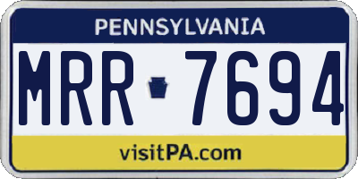 PA license plate MRR7694