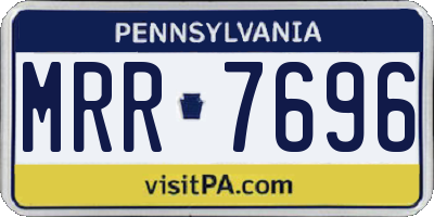 PA license plate MRR7696