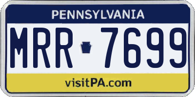 PA license plate MRR7699