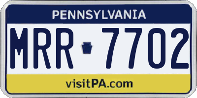 PA license plate MRR7702
