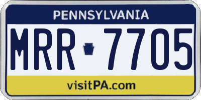PA license plate MRR7705