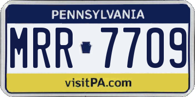 PA license plate MRR7709