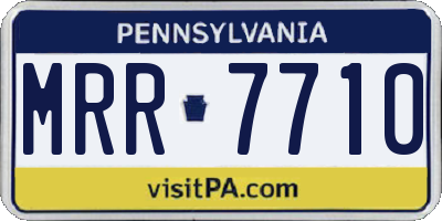 PA license plate MRR7710