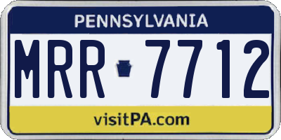 PA license plate MRR7712