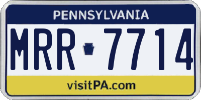 PA license plate MRR7714