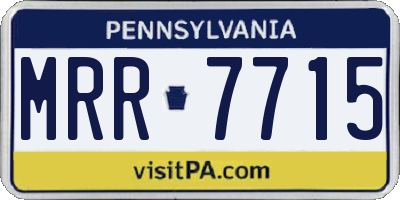 PA license plate MRR7715