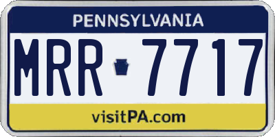 PA license plate MRR7717