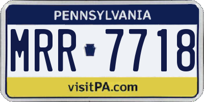 PA license plate MRR7718
