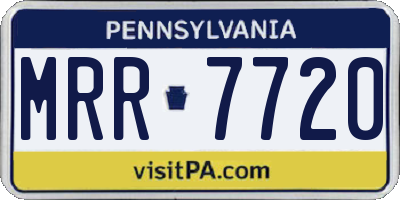 PA license plate MRR7720