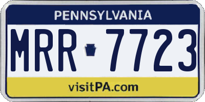 PA license plate MRR7723