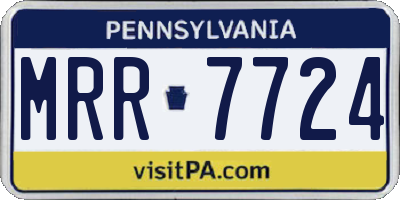 PA license plate MRR7724