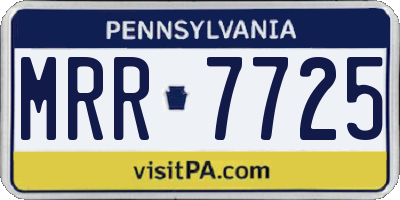 PA license plate MRR7725