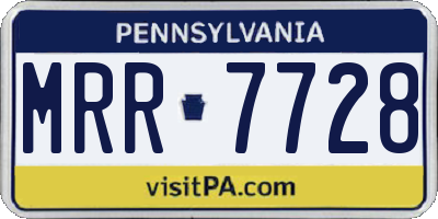 PA license plate MRR7728