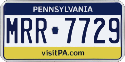 PA license plate MRR7729