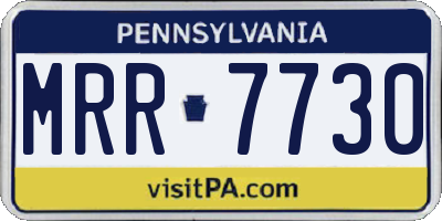 PA license plate MRR7730