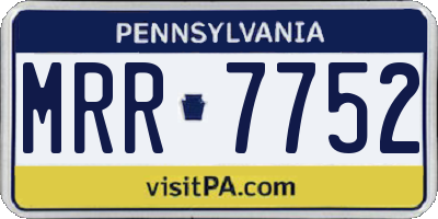 PA license plate MRR7752