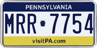 PA license plate MRR7754