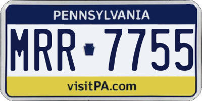 PA license plate MRR7755