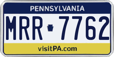 PA license plate MRR7762