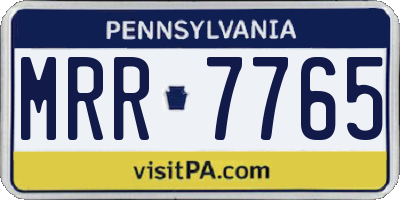 PA license plate MRR7765