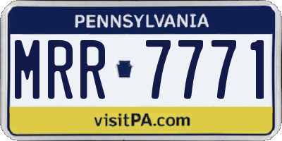 PA license plate MRR7771