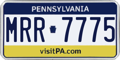 PA license plate MRR7775
