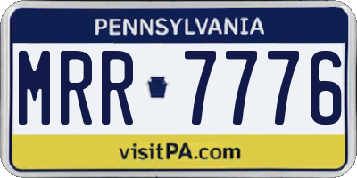 PA license plate MRR7776