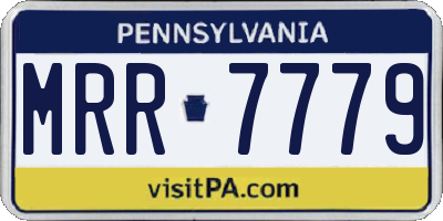 PA license plate MRR7779