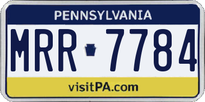 PA license plate MRR7784