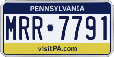 PA license plate MRR7791